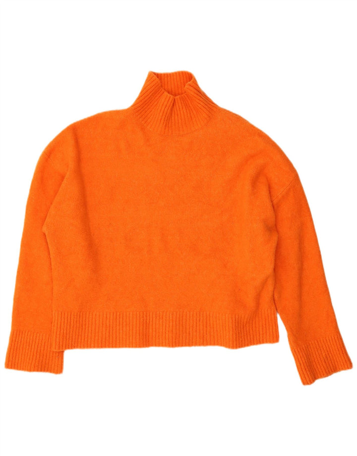 Damski sweter oversize z golfem Zara UK 16, duży, pomarańczowy, akrylowy