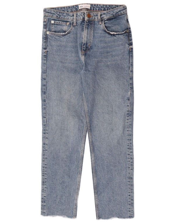 Damskie jeansy z wysokim stanem Zara EU 40 Medium W30 L26 Niebieskie bawełniane