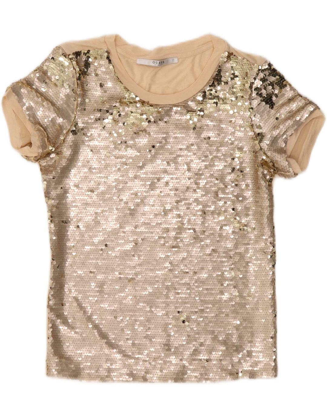 Damska bluzka z cekinami Guess Top UK 10 Small Beige