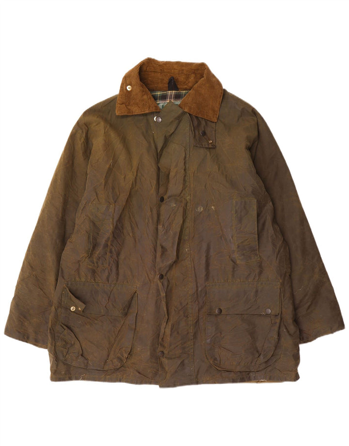 Kurtka męska MILLER & SIMONS z woskowanej bawełny UK 38, średnia zieleń