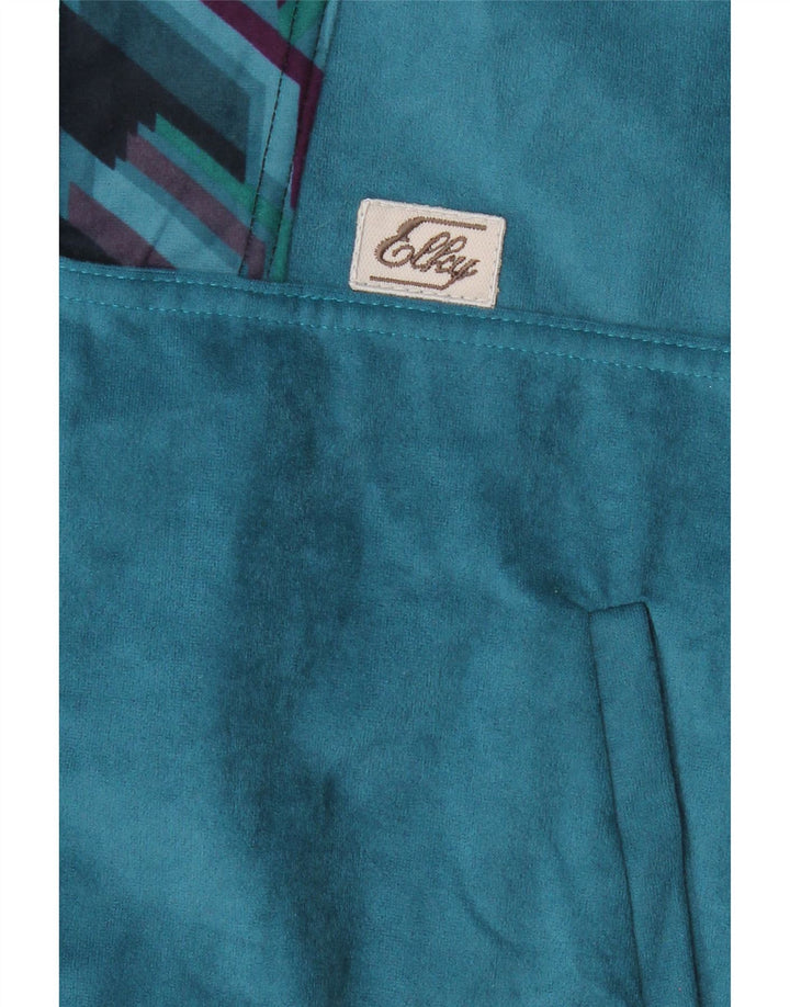 VINTAGE Mens Velvet Full Tracksuit Medium  Blue Geometric Vintage Vintage and Second-Hand Vintage from Messina Hembry 