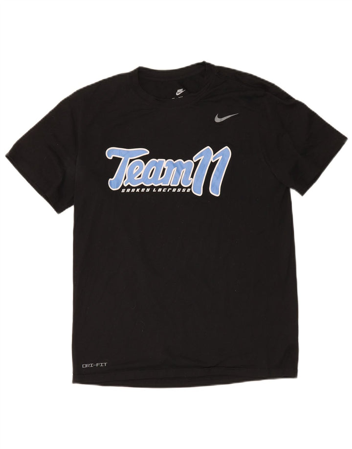 Męski T-shirt z grafiką Nike Dri Fit, średni czarny poliester