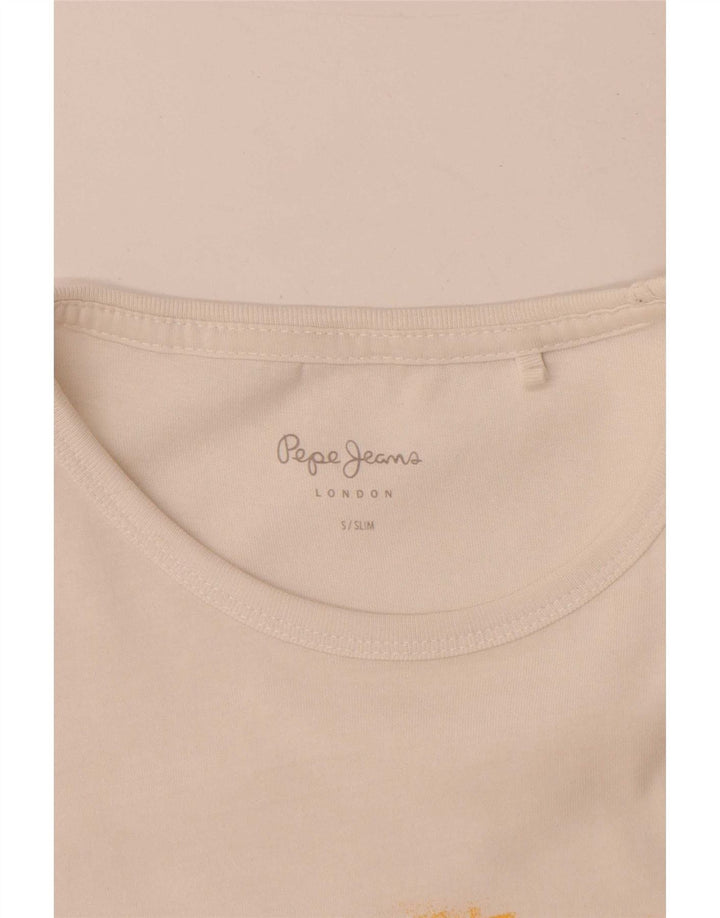 Męska koszulka wąska z grafiką PEPE Jeans, mała, biała