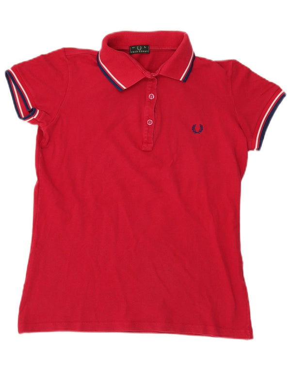 Damska koszulka polo Fred Perry UK 14, duża, czerwona