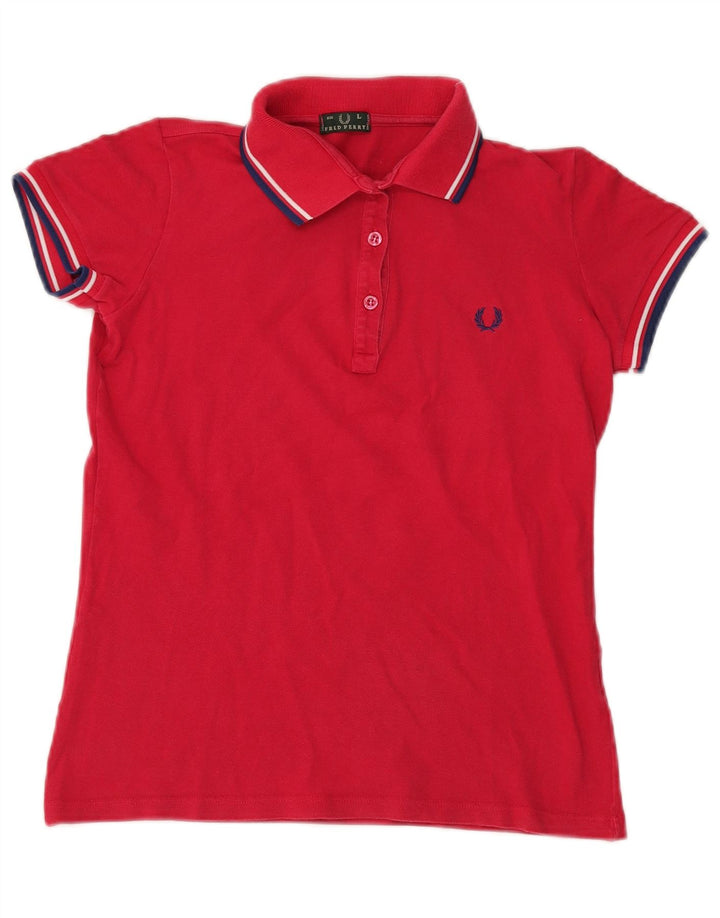 Damska koszulka polo Fred Perry UK 14, duża, czerwona