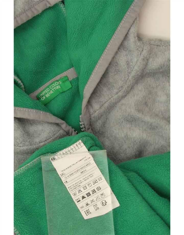 Chłopięca kurtka polarowa z kapturem Benetton 13-14 lat, 3XL, szary poliester