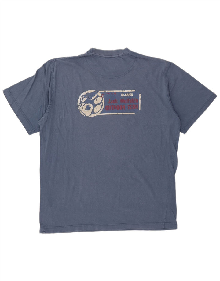 Męski T-shirt z grafiką JACK WOLFSKIN, duży, granatowy, bawełniany
