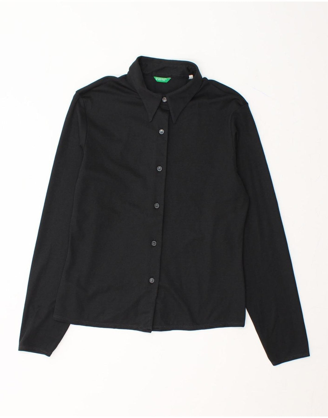 BENETTON Womens Shirt Blouse IT 44 Medium Black Polyester Vintage Benetton and Second-Hand Benetton from Messina Hembry 
