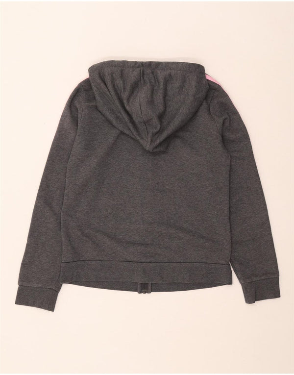 Damski sweter z kapturem i zamkiem błyskawicznym Adidas UK 12/14 Średni szary, bawełniany