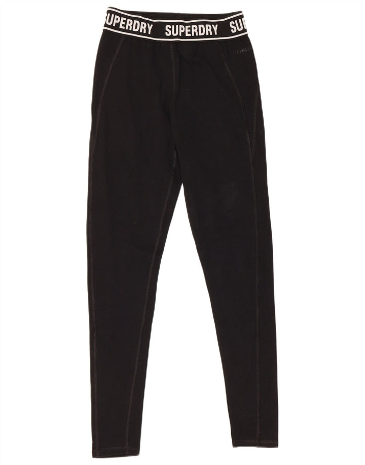 Damskie legginsy SUPERDRY Graphic UK 8 Small, czarne, bawełniane