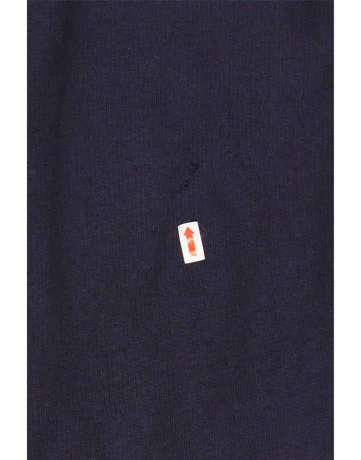 GYMNASIUM Męska bluza polo z dekoltem w serek, średnia, granatowa, bawełniana