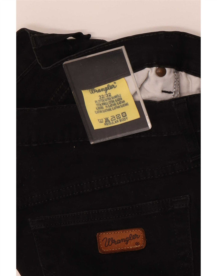 Wrangler Męskie Zwężane Dżinsy W32 L29 Czarne Bawełniane