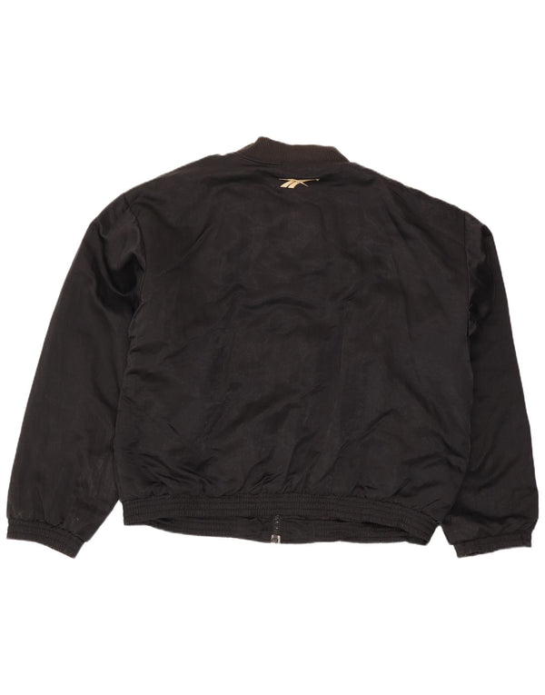 Męska kurtka bomber Reebok o luźnym kroju UK 42 XL, czarny nylon