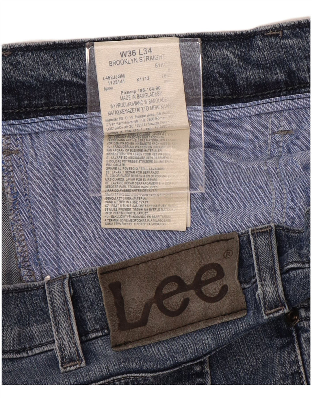 Męskie jeansy LEE Brooklyn Straight W36 L29 Niebieskie, bawełniane