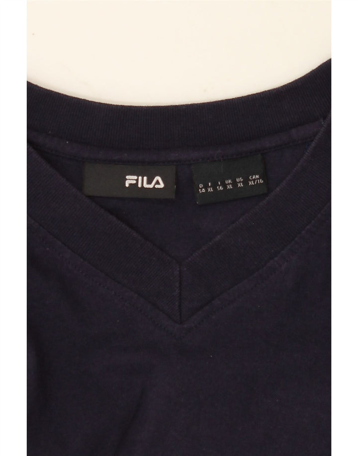 FILA Mens Graphic T-Shirt Top XL Navy Blue Vintage Fila and Second-Hand Fila from Messina Hembry 