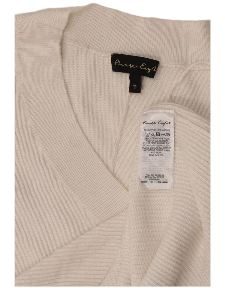 Damski sweter oversize Phase Eight z dekoltem w szpic, UK 10, mały, biały