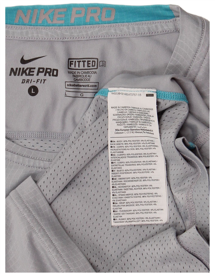 Męski T-shirt NIKE Dri Fit, duży, szary poliester w kratkę