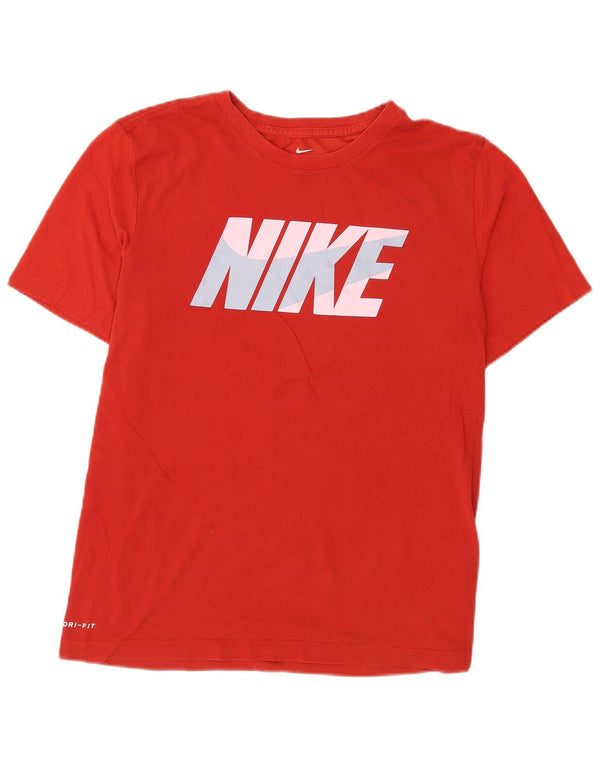 Męski T-shirt Nike Dri Fit z grafiką, duży, czerwony, bawełniany