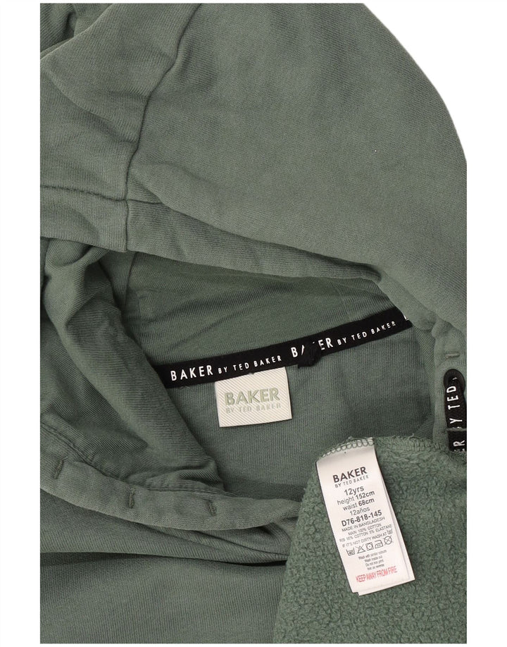 Dziewczęcy sweter z kapturem i grafiką TED BAKER 11-12 lat, zielony, bawełniany
