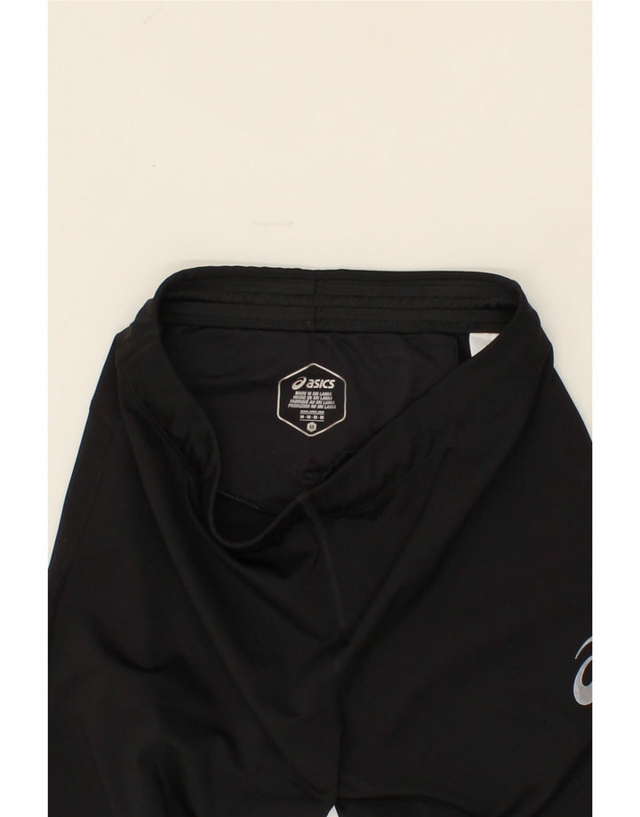 ASICS Womens Capri Leggings UK 14 Medium Black Geometric Polyester Vintage Asics and Second-Hand Asics from Messina Hembry 