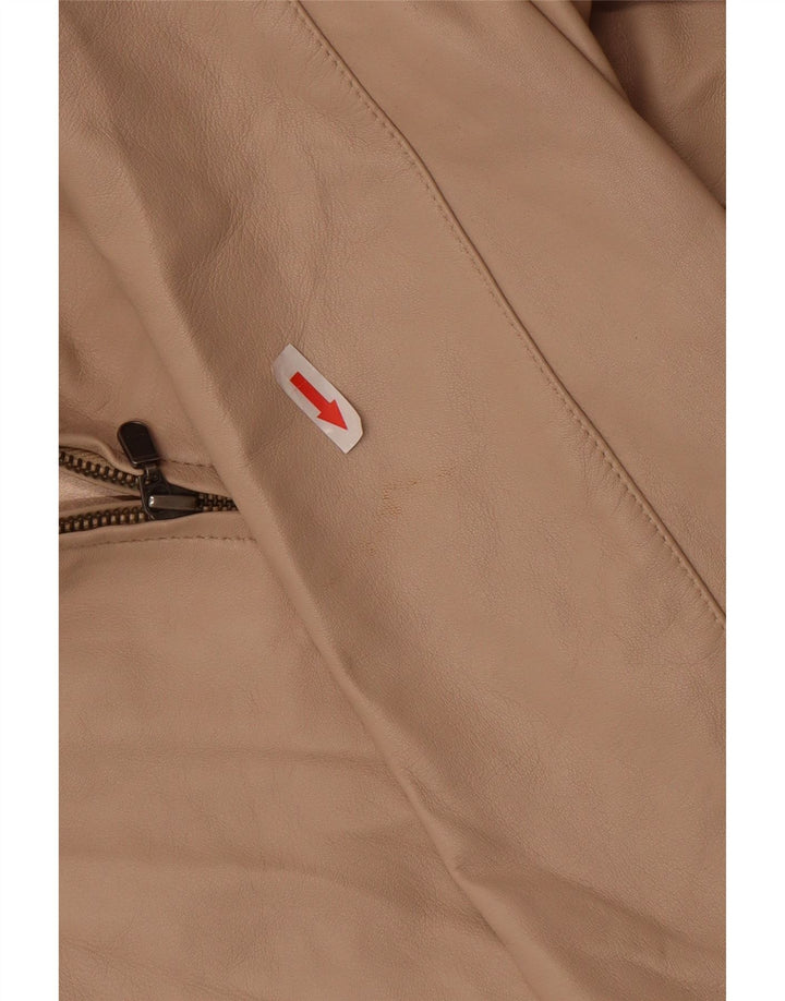 Kurtka skórzana damska Lakeland UK 12, średnia beżowa skóra