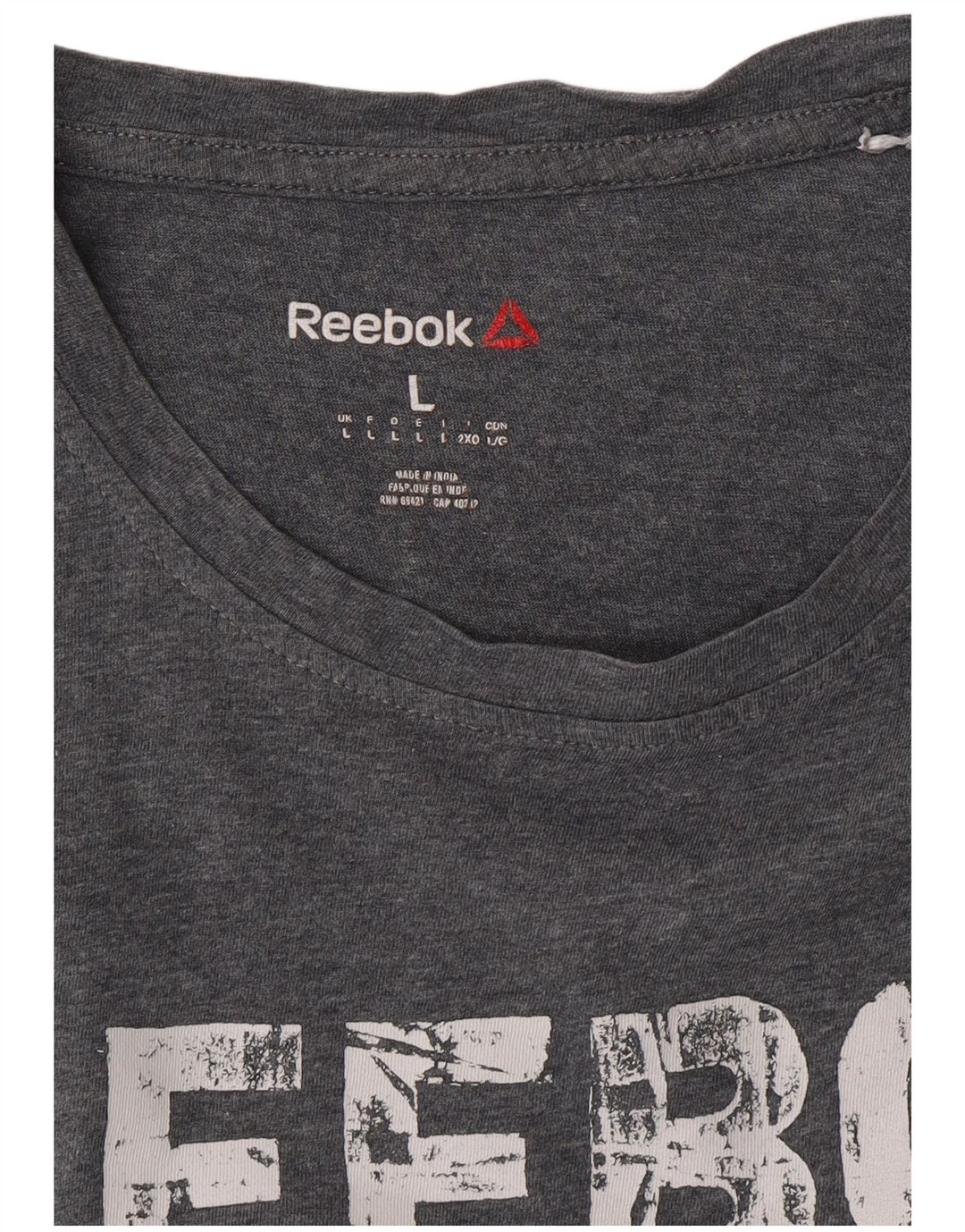 Męska koszulka Reebok z grafiką, duża, szara