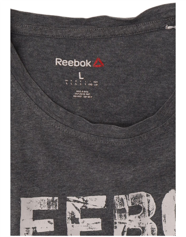 Męska koszulka Reebok z grafiką, duża, szara