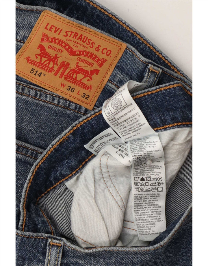 Męskie jeansy Levi's 514 Straight W36 L32 Niebieskie bawełniane