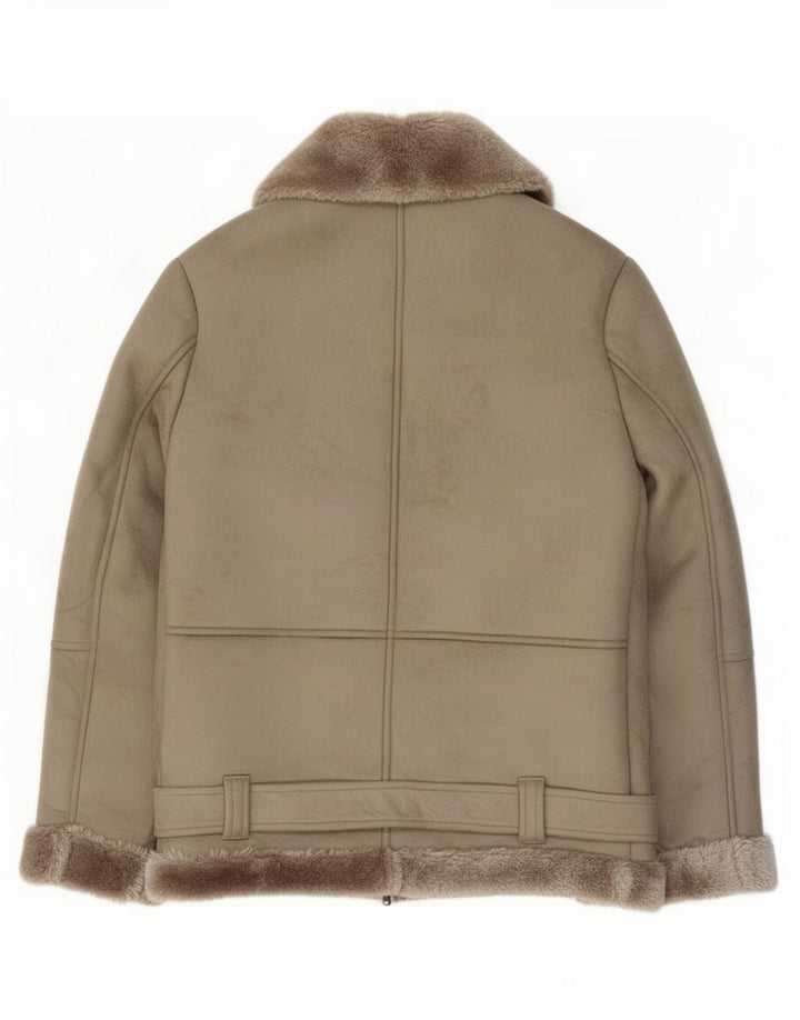 Damska kurtka motocyklowa Oversize Sherpa Topshop UK 6 XS, szary poliester