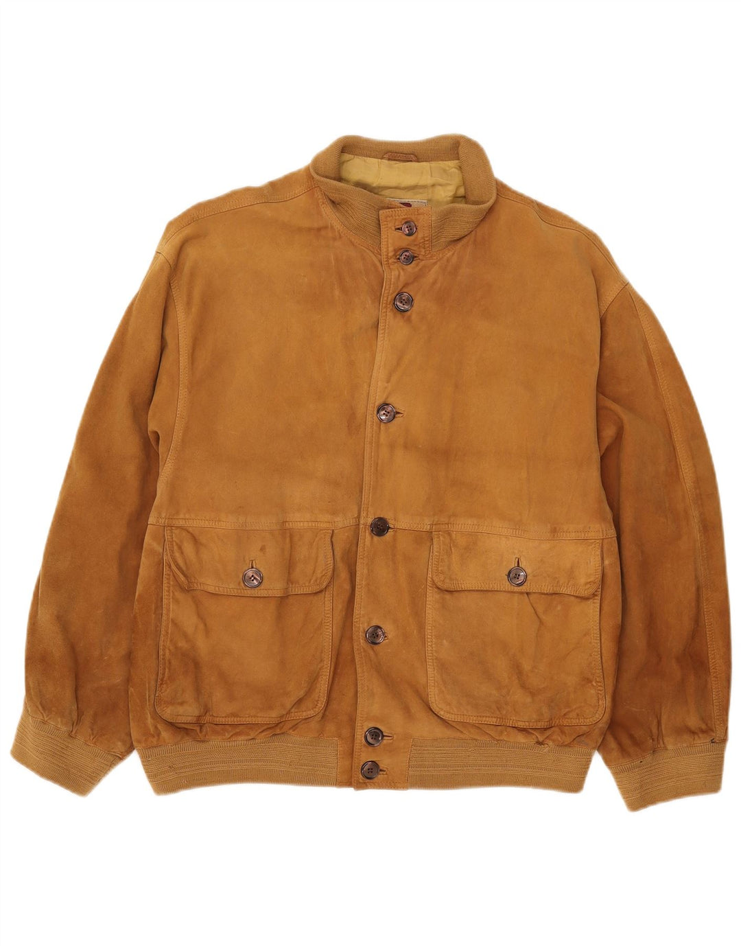Vintage męska zamszowa kurtka bomber UK 40 duża beżowa