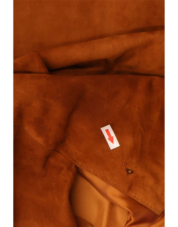 Damski płaszcz zamszowy oversize Jolly IT 50 XL, brązowa skóra