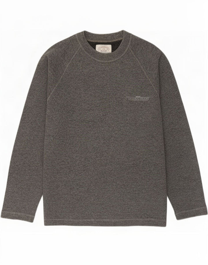 Męski sweter z wycięciem pod szyją Armani Jeans, duży, szary, bawełniany