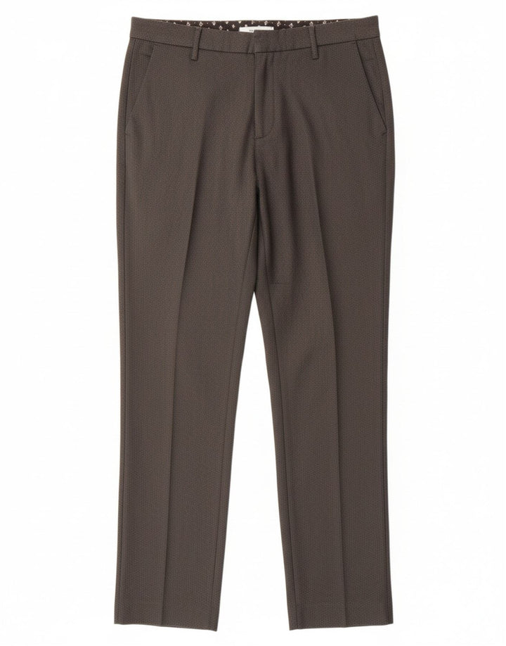 WHITE STUFF Womens Casual Trousers UK 12 Medium W34 L30 Grey Geometric