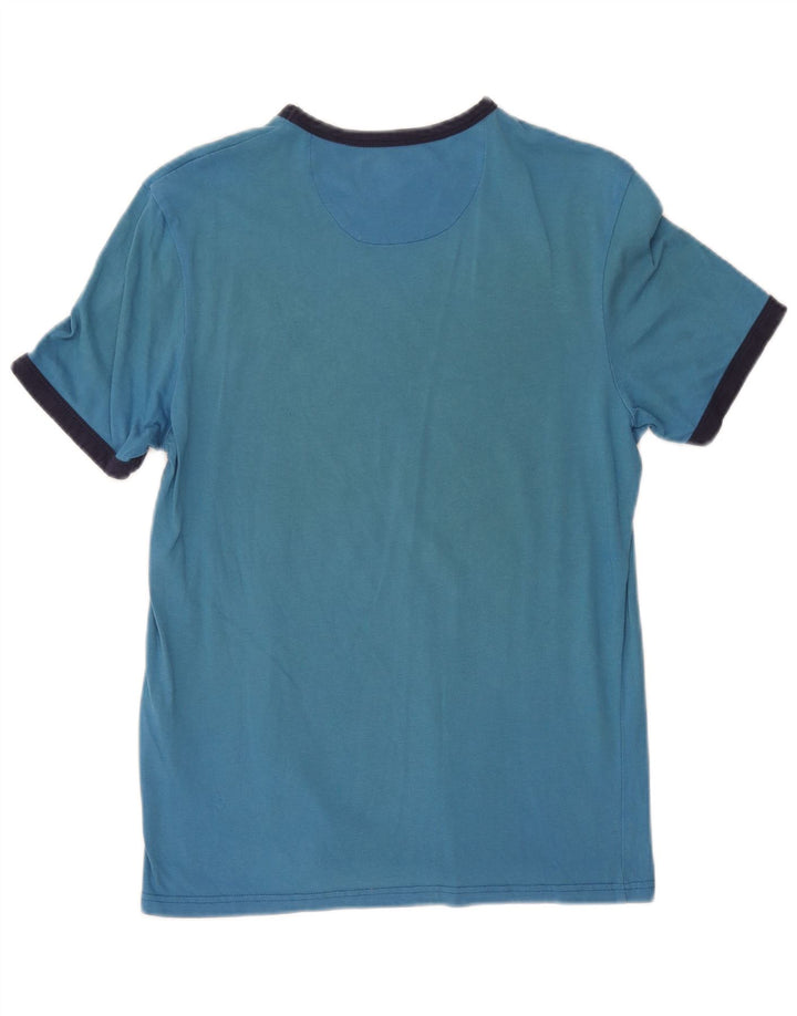 T-shirt męski Lyle & Scott, mały, niebieski, bawełniany z blokami kolorów