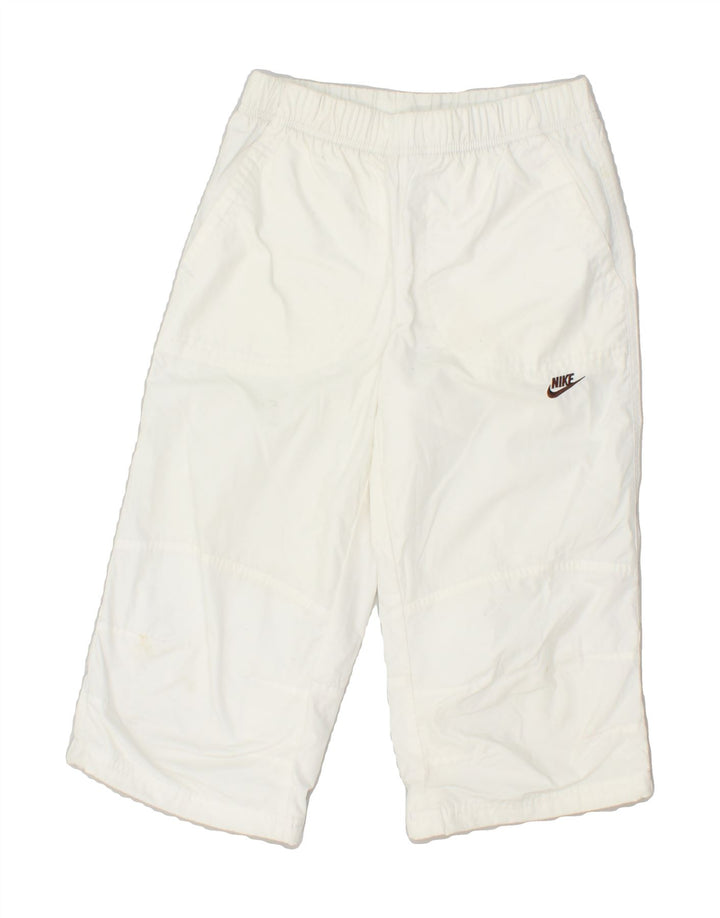 NIKE Girls Capri Tracksuit Trousers 10-11 Years Medium  White Polyester Vintage Nike and Second-Hand Nike from Messina Hembry 