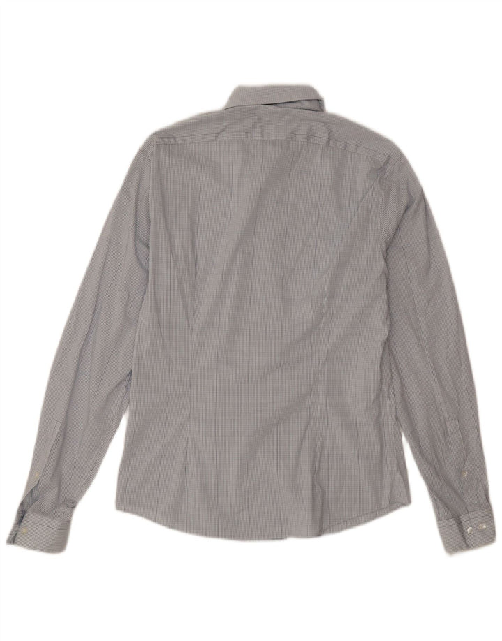 Męska koszula Calvin Klein Extra Slim Fit, rozmiar 15, średnia niebieska kratka