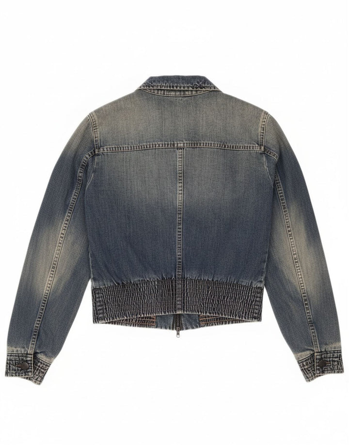 Damska kurtka dżinsowa Sisley Crop UK 10 Small, niebieska bawełna