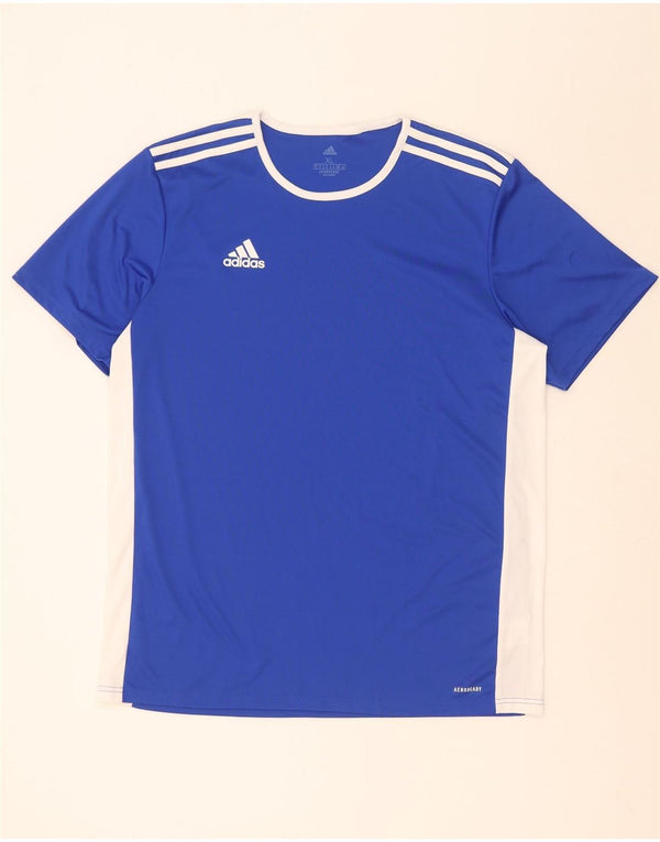 Adidas Męski T-shirt Aeroready Top XL Niebieski Poliester z blokami kolorów