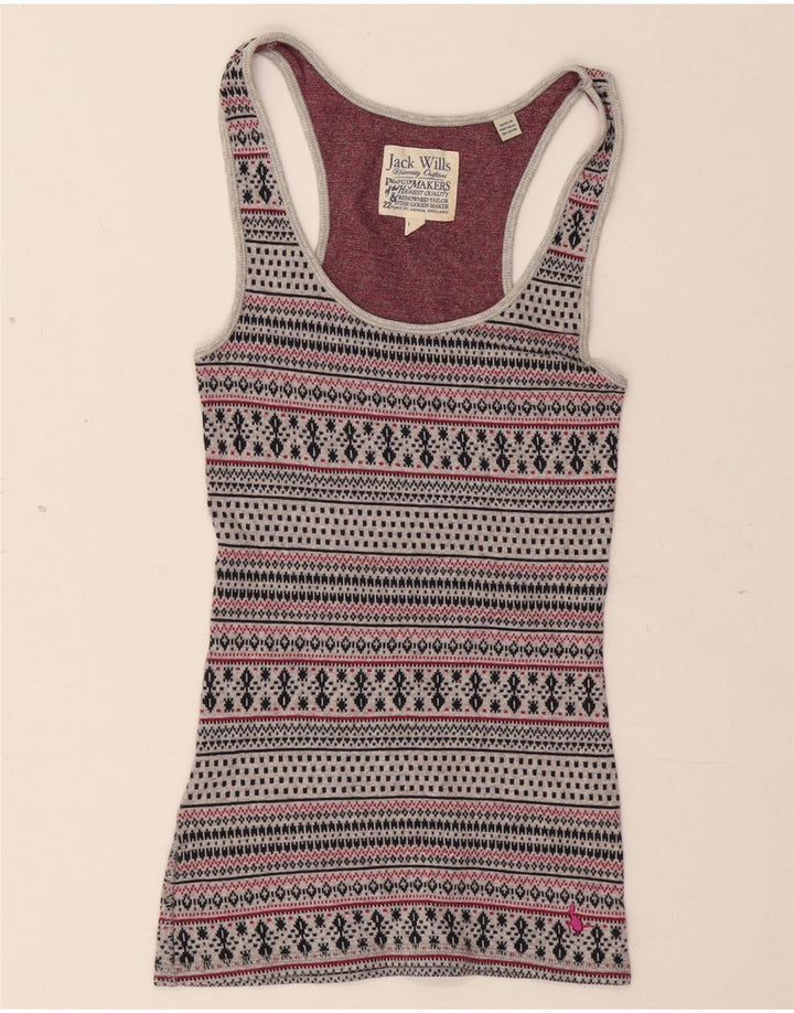Top damski JACK WILLS UK 8 Small, szary, bawełniany Fair Isle