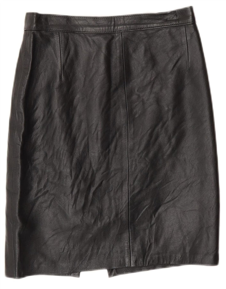 Vintage damska skórzana spódnica IT 42 Medium W26 czarna