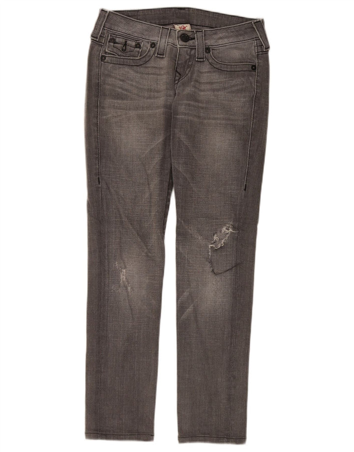 Damskie jeansy True Religion w trudnej sytuacji W26 L29 Szara bawełna