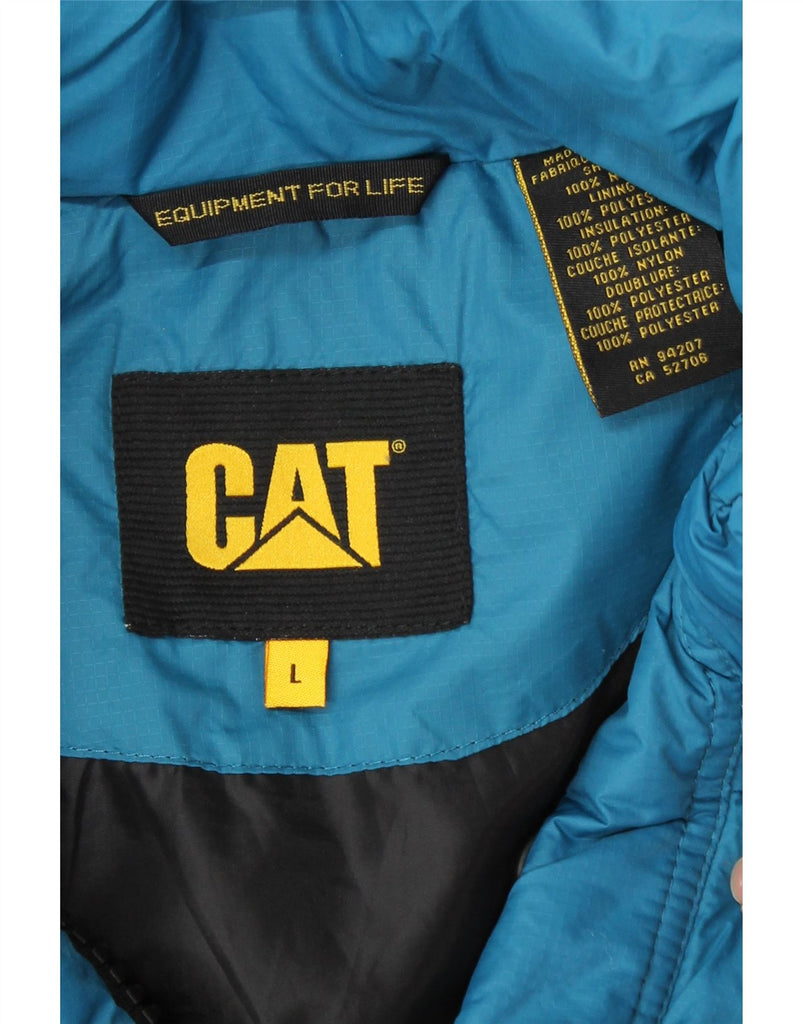 CATERPILLAR Mens Padded Gilet UK 40 Large Blue Polyester Vintage Caterpillar and Second-Hand Caterpillar from Messina Hembry 