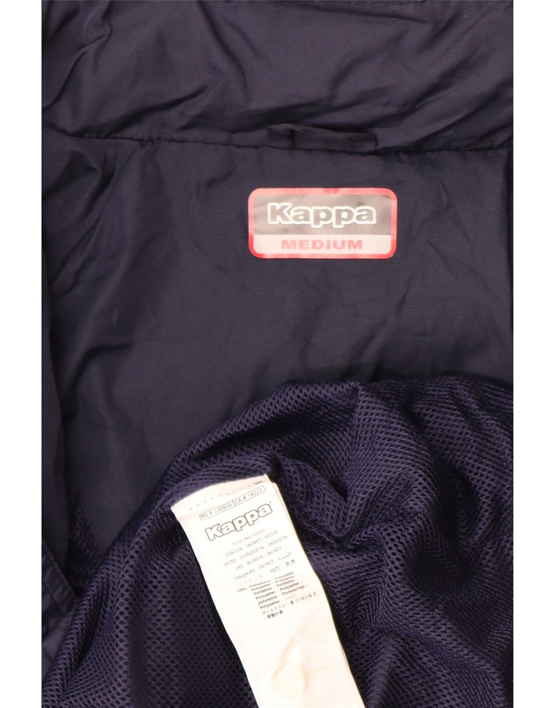 Męska bluza dresowa z kapturem i grafiką KAPPA, średni granatowy poliester