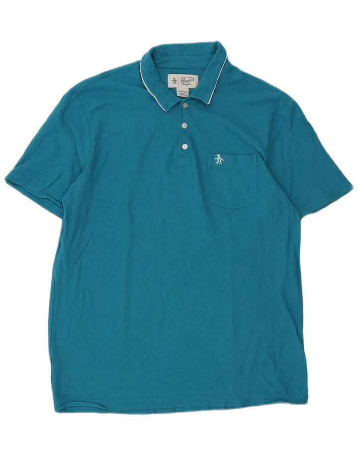 Męska koszulka polo Penguin XL, niebieska, bawełniana