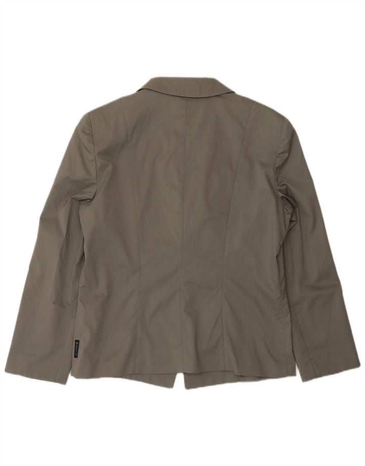 Damska marynarka Armani Jeans zapinana na 2 guziki US 14 XL, szara bawełna