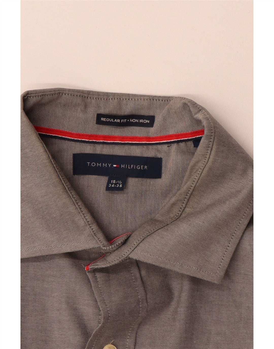 Koszula męska Tommy Hilfiger o regularnym kroju, rozmiar 15 1/2, średnia szara bawełna