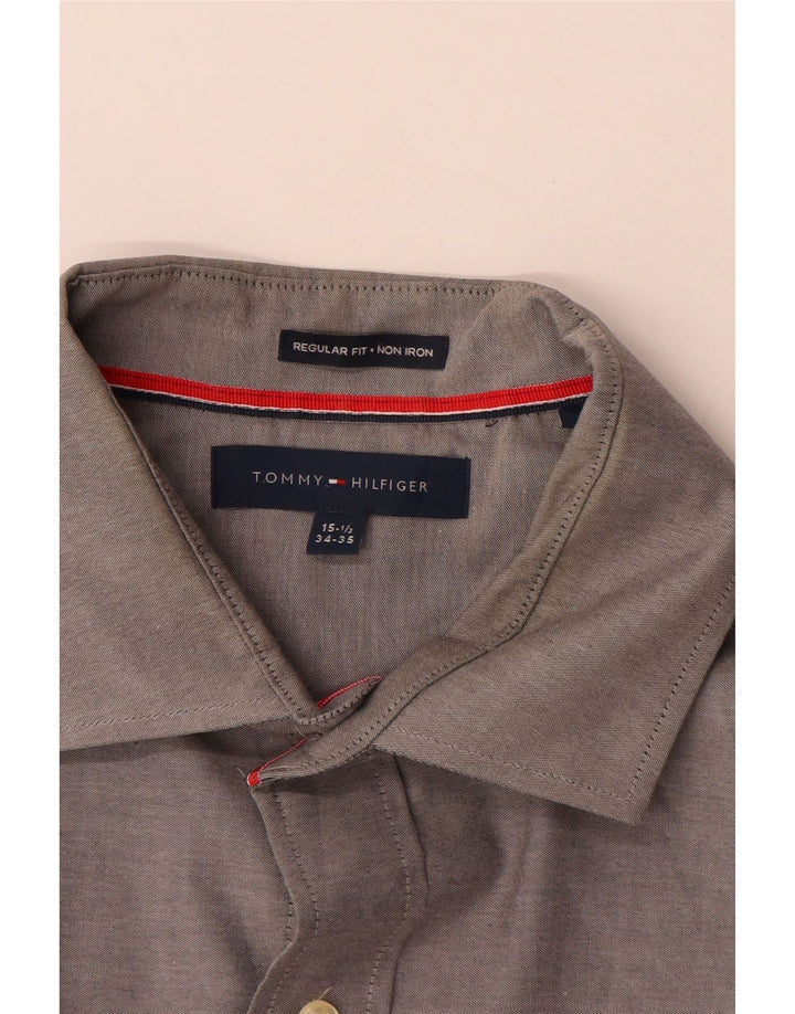 Koszula męska Tommy Hilfiger o regularnym kroju, rozmiar 15 1/2, średnia szara bawełna