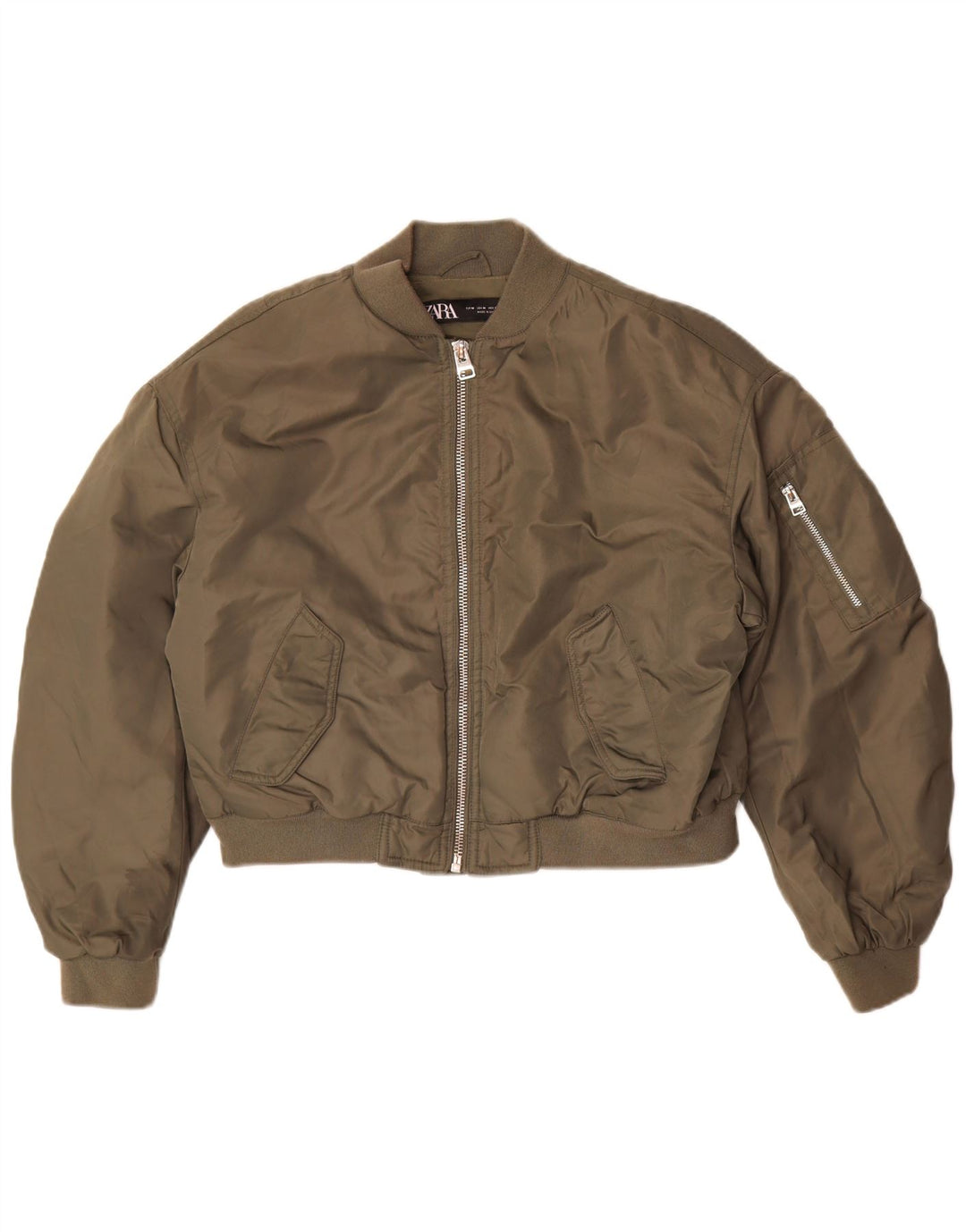 Kurtka damska Zara Crop Oversize Flight Aviator UK 14 Medium Khaki