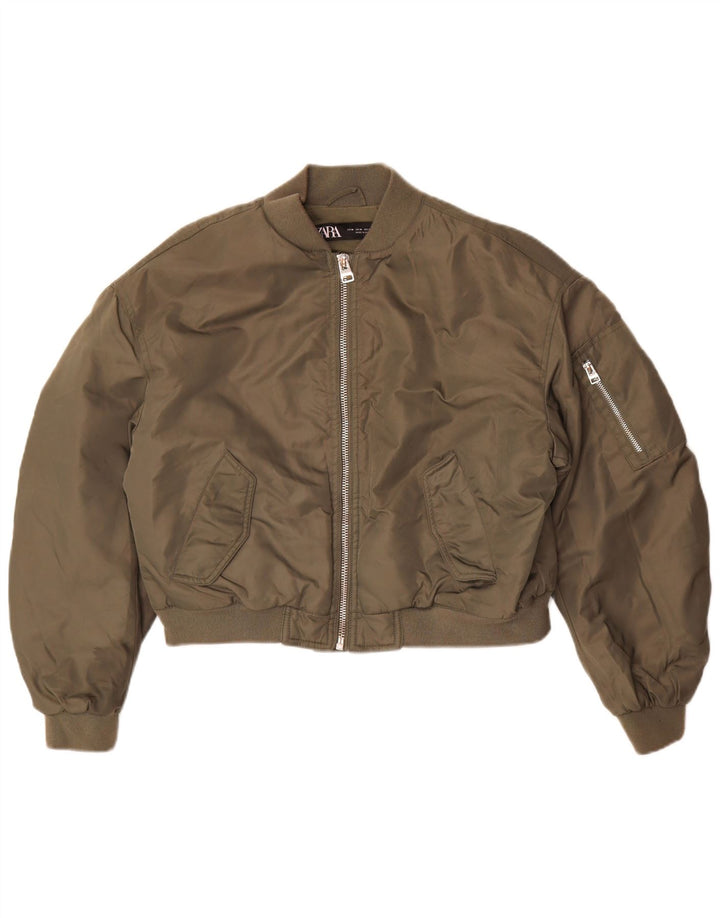 Kurtka damska Zara Crop Oversize Flight Aviator UK 14 Medium Khaki
