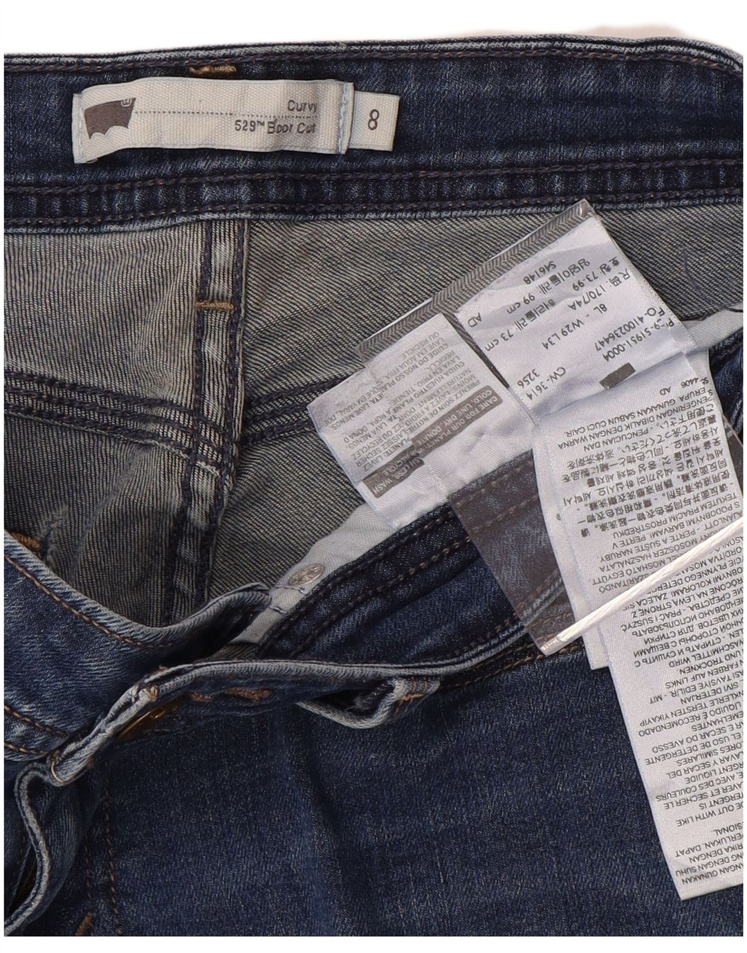 LEVI'S Womens 529 Curvy Bootcut Jeans US 8 Medium W29 L33 Blue Cotton